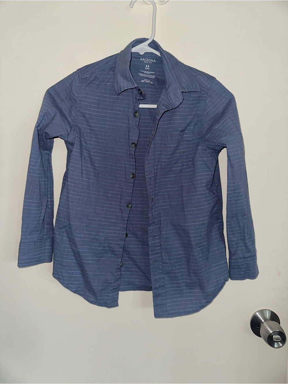 Girl Arizona Jean Company Navy Blue Long-Sleeve Button-Down Shirt